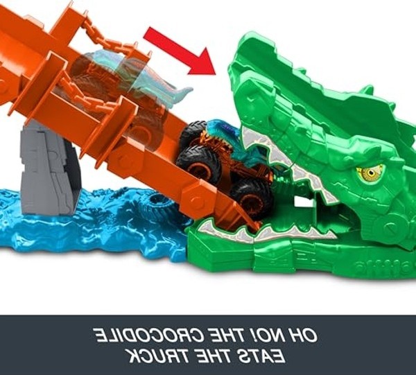 Aesco Hot Wheels Timsahı Devir Oyun Seti, Eğlenceli Araç Yarışları Için görsel 2
