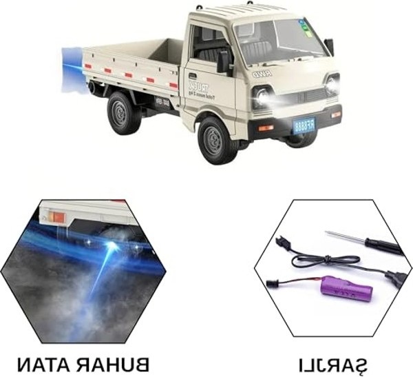 Odea Uzaktan Kumandalı Işıklı Kamyonet, Şarjlı Iş Makinesi ile 4x4 Araç görsel 2