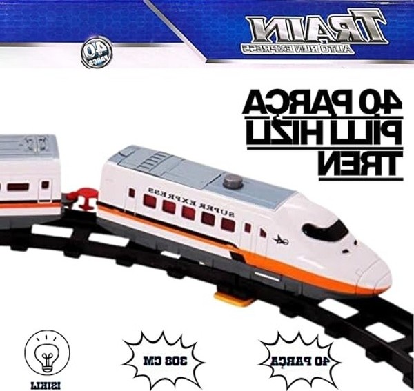Die Grup 308 cm Uzunluğunda Pilli Işıklı Tren Seti - 40 Parça Kavisli Raylar görsel 2