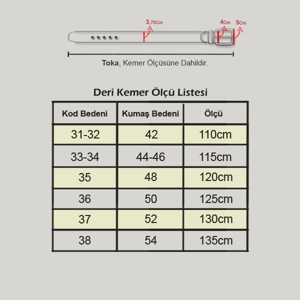 Efluce Hediyelik Taba Erkek %100 Hakiki Deri Kemer 4Cm - Eybul görsel 7