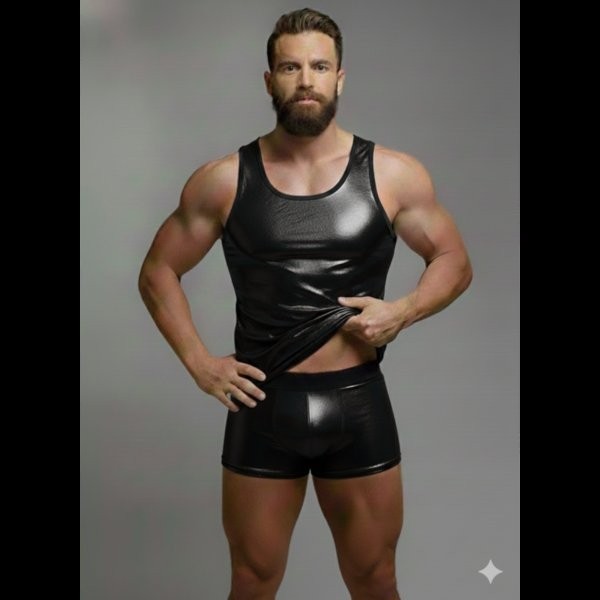 Marsilyan Erkek Lame Tank Top Boxer Takımı