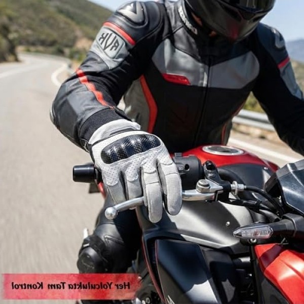 Aesco Motosiklet Eldiveni - Ts En 13594 Uygun, Dokunmatik Ekran Uyumlu