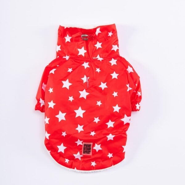 Die Grup Pawstar Stars Red Peluşlu Su Geçirmez Orta-Büyük Irk Köpek Yağmurluğu (5xl) görsel 4
