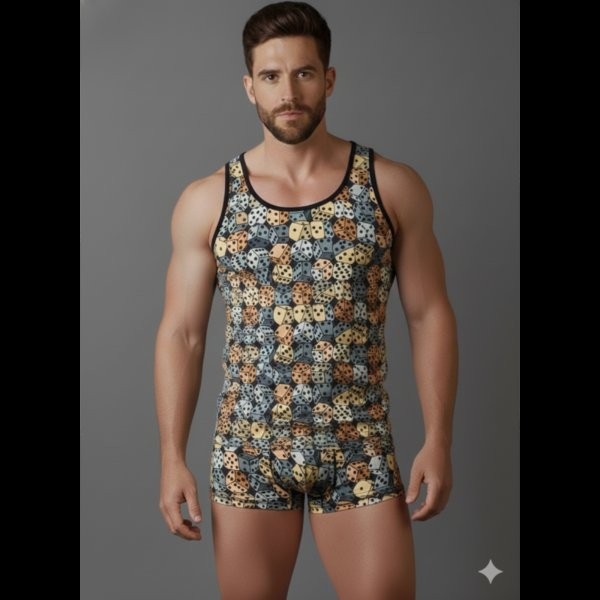 Melonika Erkek Desenli Tank Top Boxer Takımı görsel 2