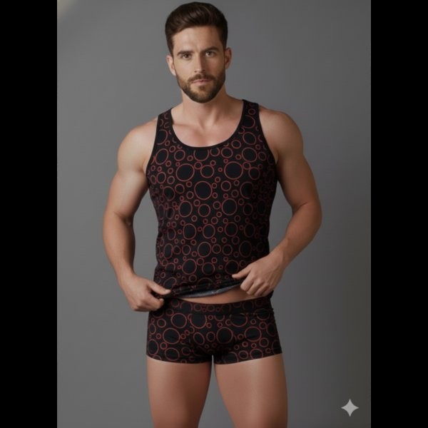 Melonika Erkek Desenli Tank Top Boxer Takımı