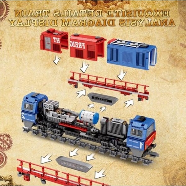 Aesco 66021 Yük Treni Montaj Seti, 1980 Parça Detaylı Model Yapımı görsel 3