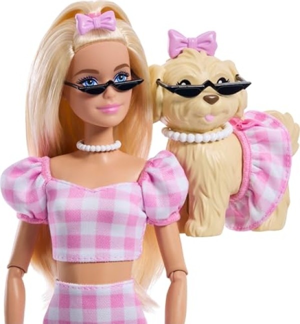 Die Grup Uyumlu Bebek ve Köpekçiği Seti - Pembe Desenli Kıyafetler görsel 2