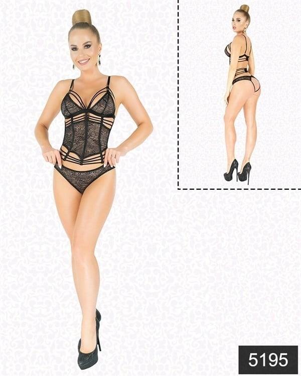 Aria's Closet Simli Dantel Büstiyer Takım AX2821