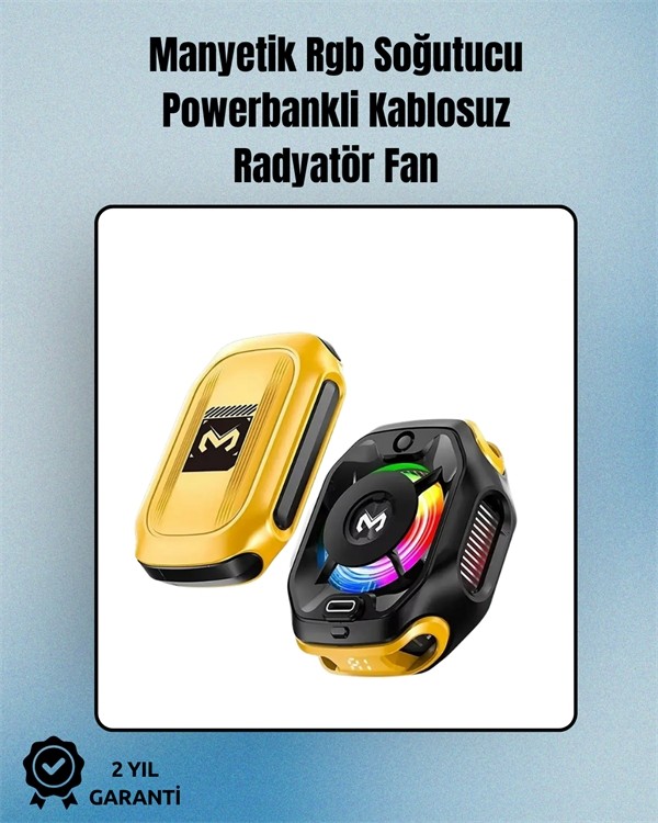 Esranın Dünyası Rgb Işıklı Girdap Fanlı Mobil Soğutucu | Manyetik Montaj | Type-C Girişli - Lisinya