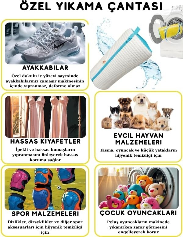 Çok Amaçlı Xl Büyük Boy Ayakkabı Yıkama Çantası Yıkama Torbası Fileli-Geliştirilmiş Kal görsel 4