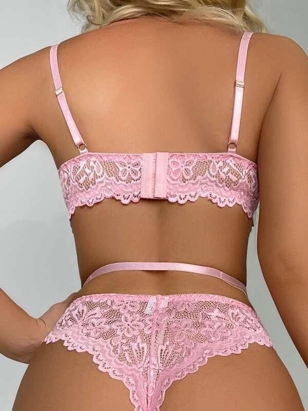 MTM My The Mall Pembe Dantelli Kalp Aksesuarlı Fantezi Jartiyer Takımı görsel 4