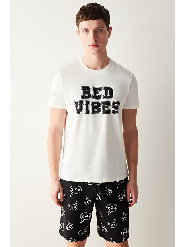 Penti Erkek Bed Vibes Çok Renkli Şort Pijama Takımı