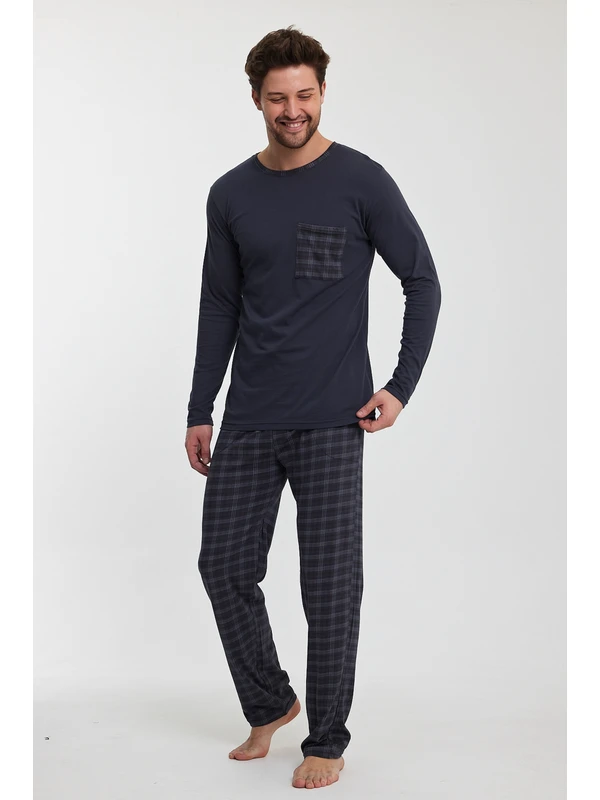 Lunaberry Erkek Pijama Takımı Ekose Baskılı,uzun Kollu,cep Detaylı, Mevsimlik 100% Pamuk, Damat Bohça Çeyiz,yumuşacık (Tam Kesimdir 1 Beden Büyük Tercih Ediniz.)