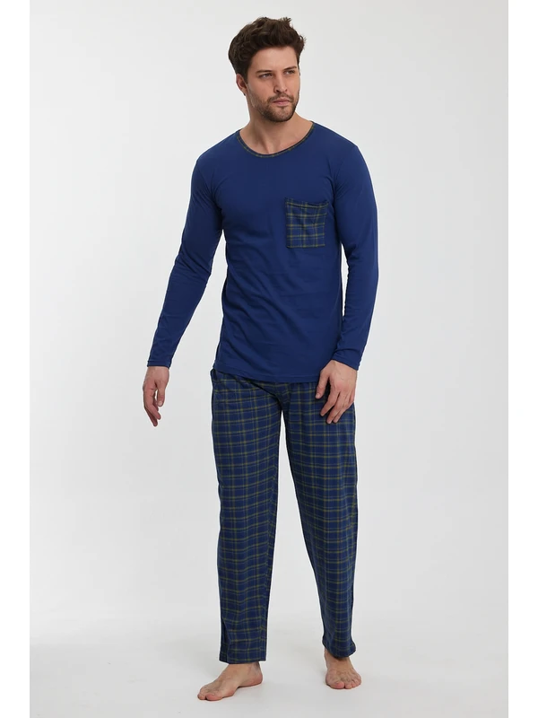 Lunaberry Erkek Pijama Takımı Ekose Baskılı,uzun Kollu,cep Detaylı, Mevsimlik 100% Pamuk, Damat Bohça Çeyiz,yumuşacık (Tam Kesimdir 1 Beden Büyük Tercih Ediniz.)