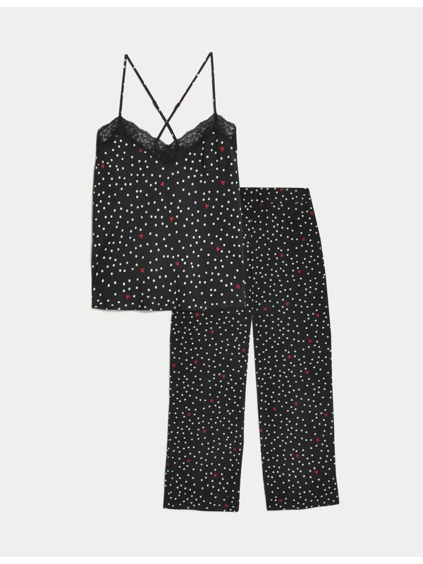 Marks & Spencer Dream Satin™ Puantiye Desenli Pijama Takımı