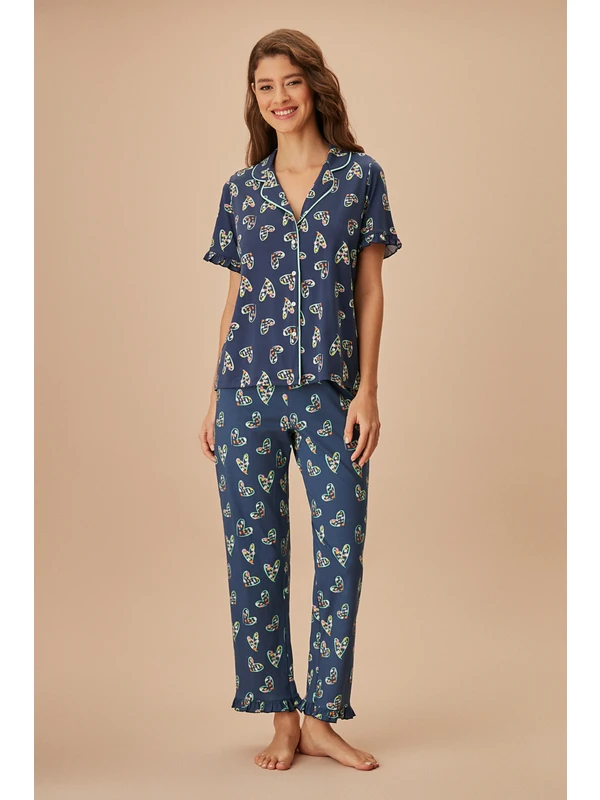 Suwen Daisy Maskülen Pijama Takımı