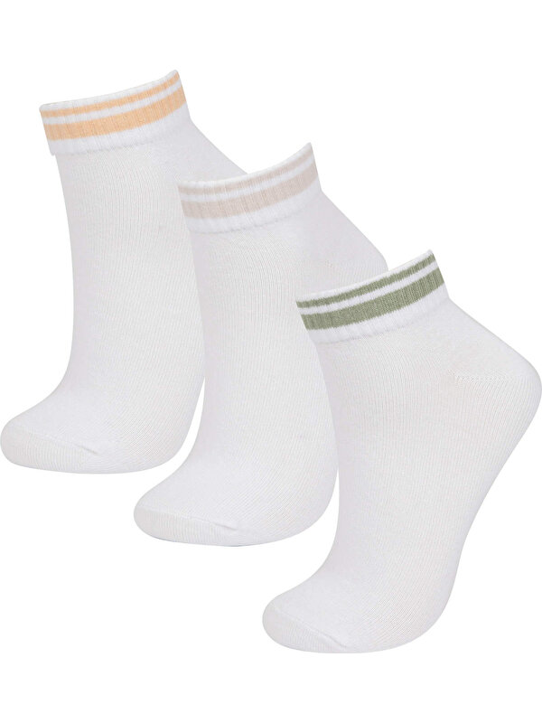 DeFacto Kadın 3'lü Pamuklu Patik Çorap B6029AXNS