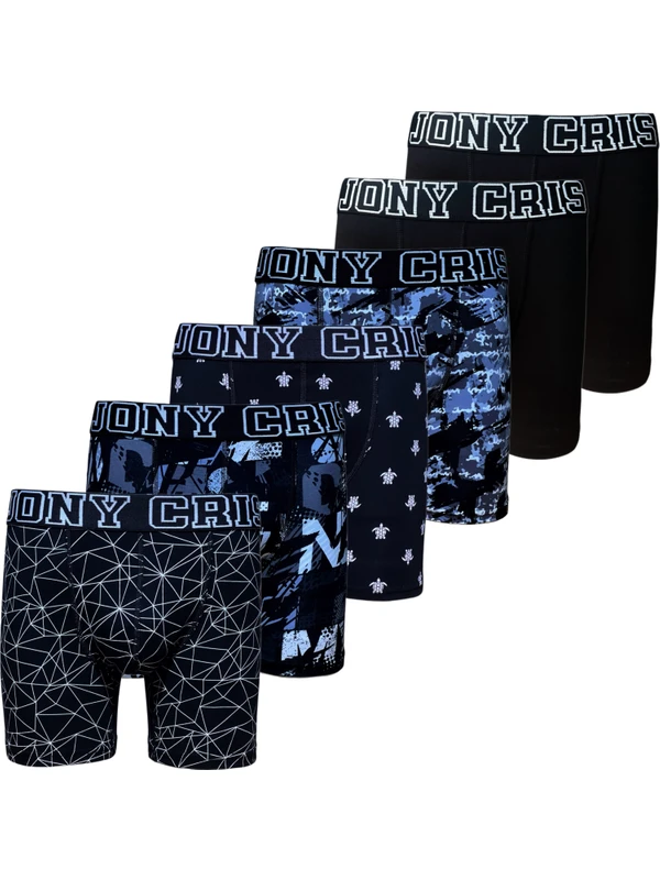 Jony Cris Premium 6’lı Desenli Erkek Boxer Iç Çamaşırı