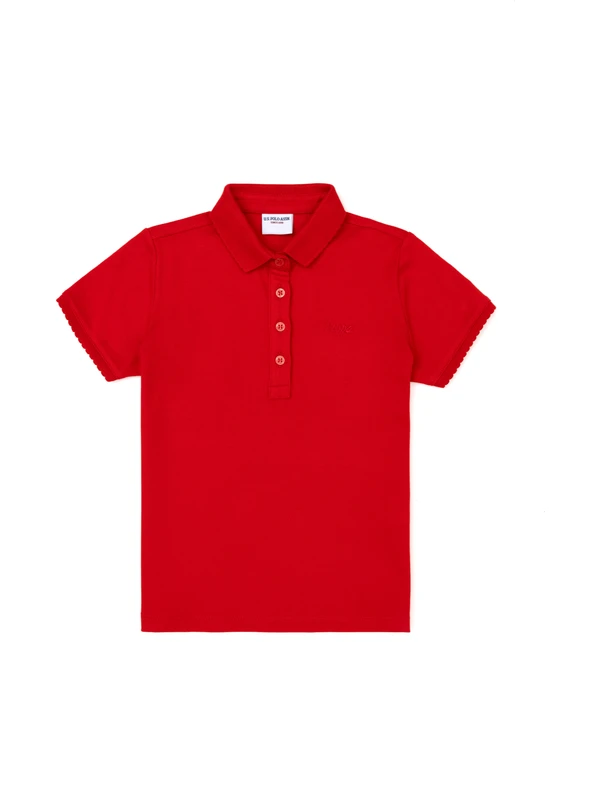 U.S. Polo Assn. Kız Çocuk Kırmızı Melanj Tişört Basic 50288501-VR192