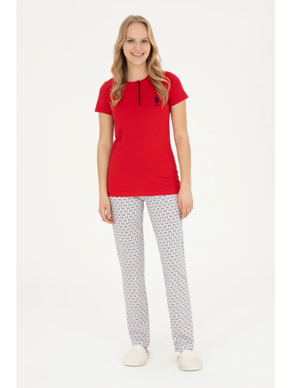 U.S. Polo Assn. Kadın Kırmızı Pijama Takım 50290997-VR030