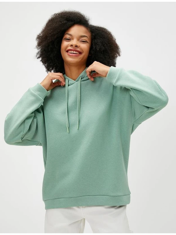 Koton Basic Sweatshirt Kapüşonlu Uzun Kollu