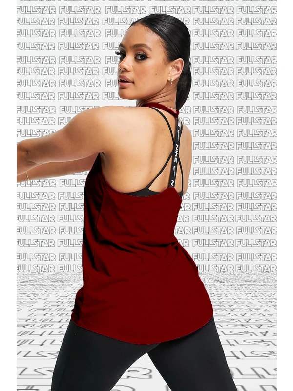 Nike Training Victory Dri Fit Tank Burgundy Askılı Spor Atlet Bordo