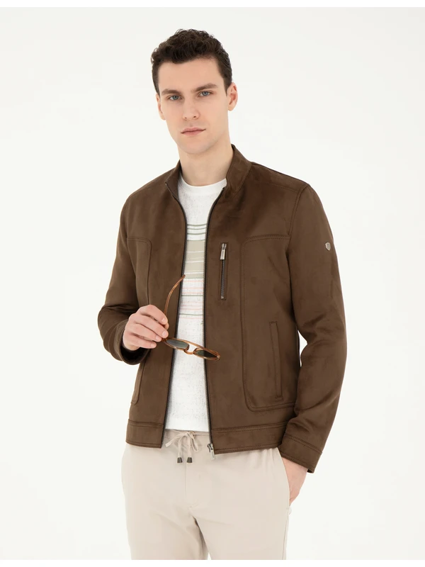 Pierre Cardin Erkek Haki Deri Ceket 50293986-790