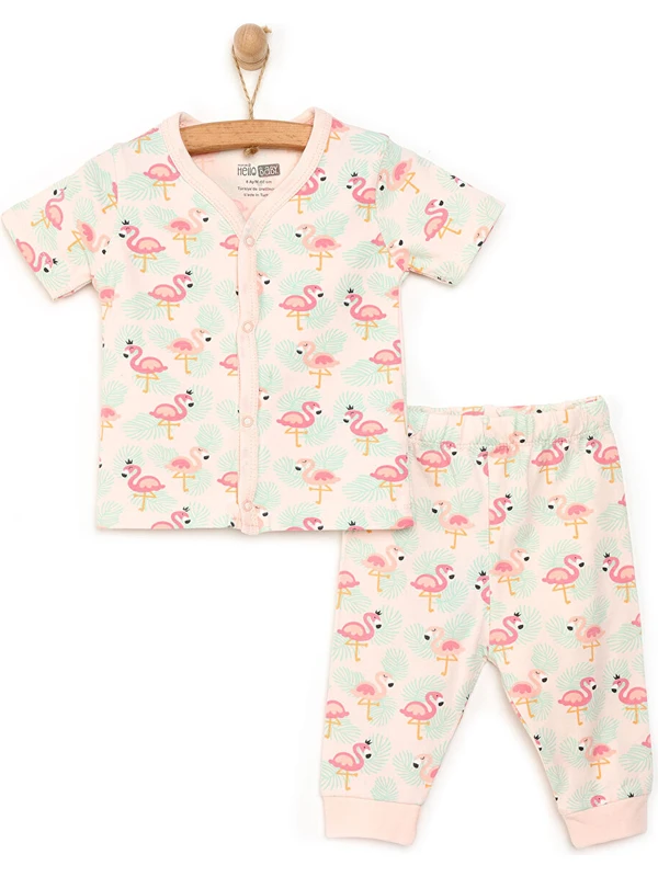 Hello Baby Hellobaby Basic Kısa Kol Çıtçıtlı Pijama Takımı Kız Bebek