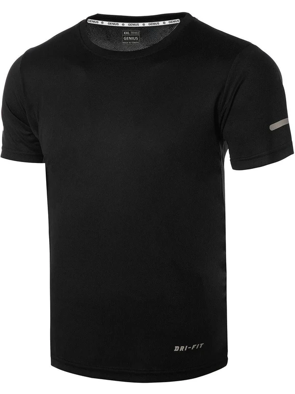 Genius Store Erkek Nem Emici Hızlı Kuruma Atletik Teknik Performans Spor T-Shirt Drıfıt-Kısakol