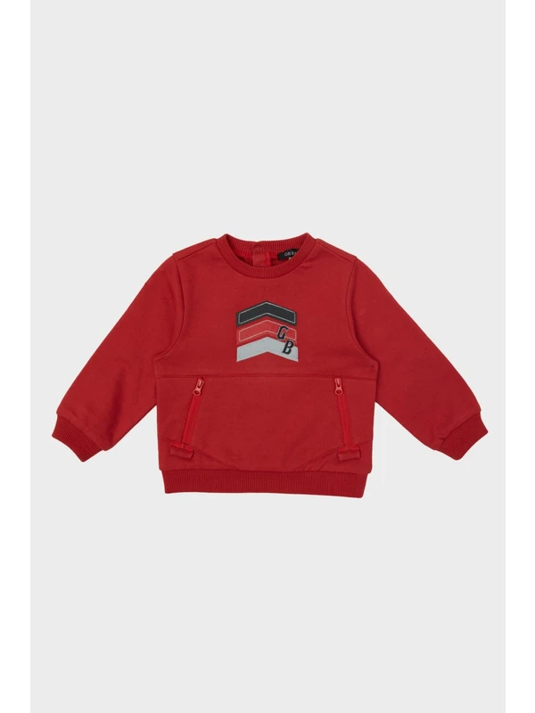 Gb Baby Layette Erkek Bebek Kırmızı Sweatshirt 23PFWBG1418