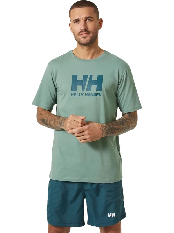 Helly Hansen Logo Erkek Yeşil T-Shirt 33979-489