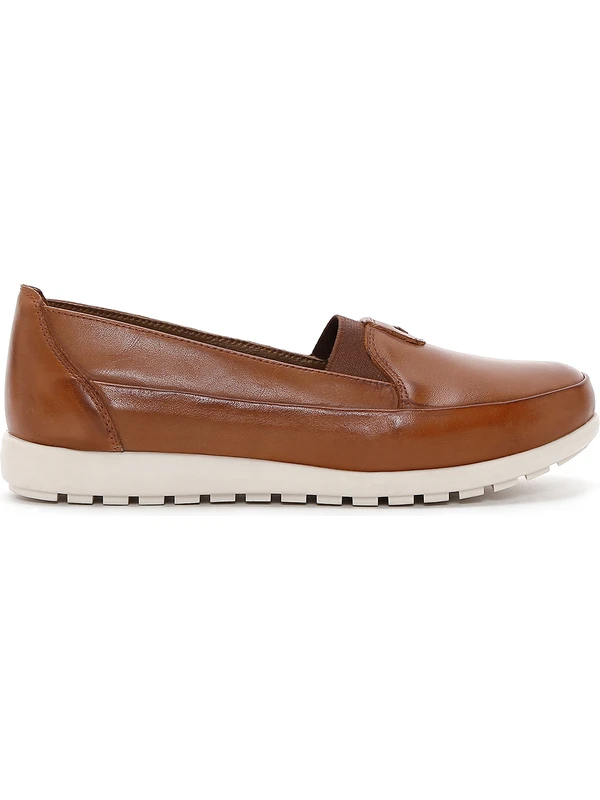 Derimod Kadın Taba Deri Comfort Loafer