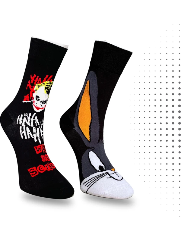 Dsi Markt Dikişsiz Pamuklu Çok Renkli Eğlenceli Çoraplar / Çizgi Film - Karakterli Çorap