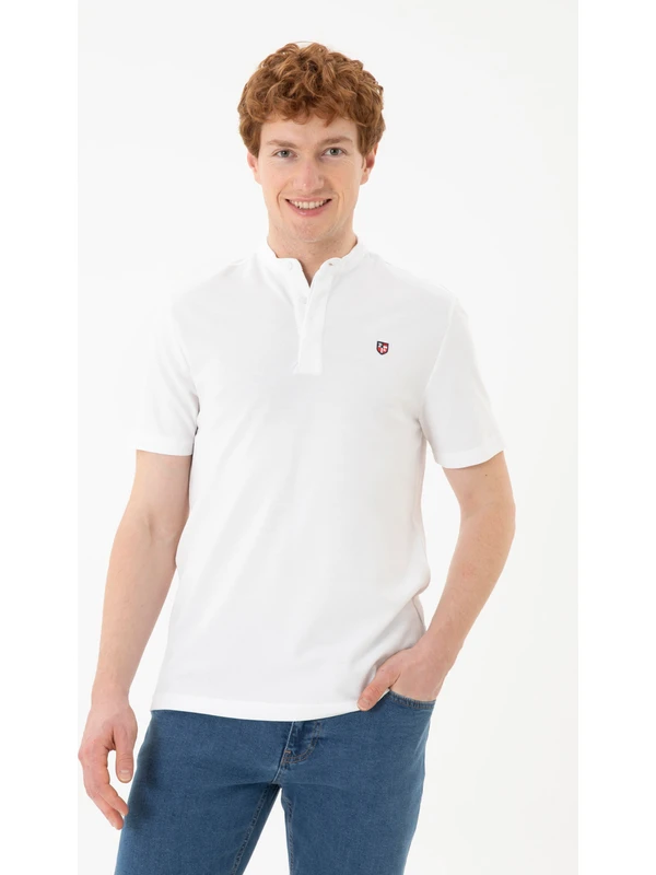 U.S. Polo Assn. Erkek Beyaz Tişört Basic 50284637-Vr013
