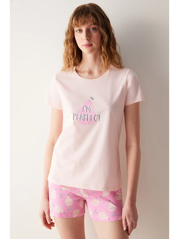Penti Pearfect Şortlu Pembe Pijama Takımı