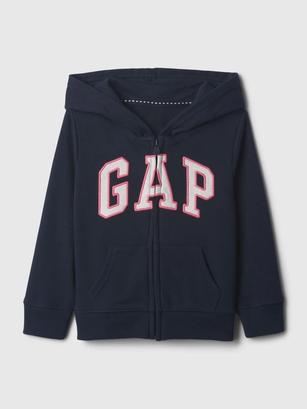 Gap Kız Bebek Lacivert Gap Logo Fermuarlı Fransız Havlu Kumaş Sweatshirt