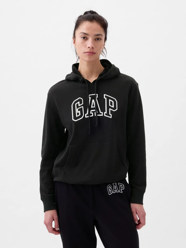 Gap Kadın Siyah Gap Logo Fransız Havlu Kumaş Sweatshirt