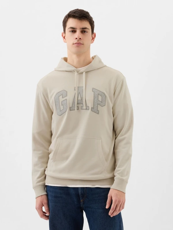 Gap Erkek Bej Gap Logo Fransız Havlu Kumaş Sweatshirt