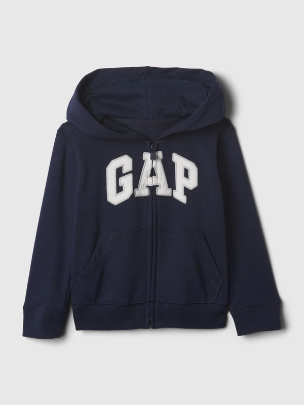 Gap Erkek Bebek Lacivert Gap Logo Fransız Havlu Kumaş Fermuarlı Sweatshirt
