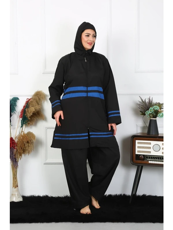 Akbeniz Büyük Beden Tesettür Mayo 7XL-8XL-9XL-10XL Siyah 55011