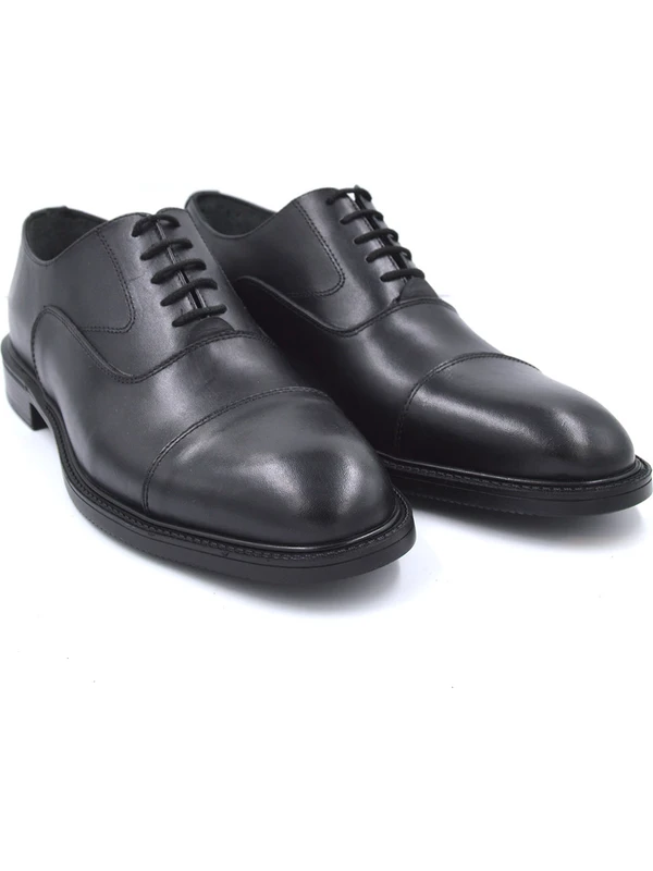 Özdemir Kundura Erkek Büyük Beden Siyah Rahat Klasik El Yapımı, Hakiki Deri Ayakkabı
