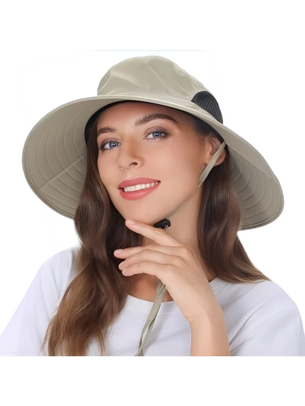 Tezzgelsin Unisex Geniş Kenarlı Fileli Katlanabilir Plaj Şapkası