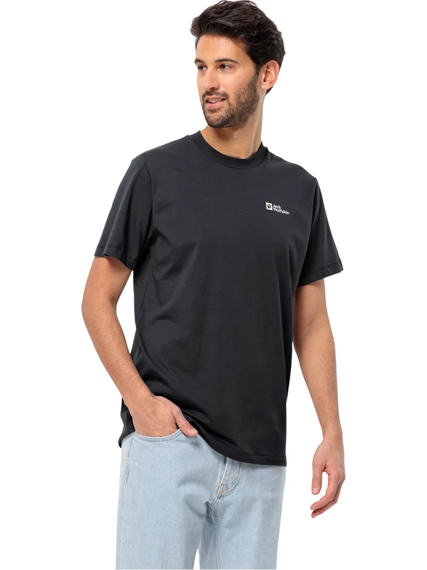 Jack Wolfskin Essentıal T M Erkek Siyah T-Shirt 1808382TR-6000