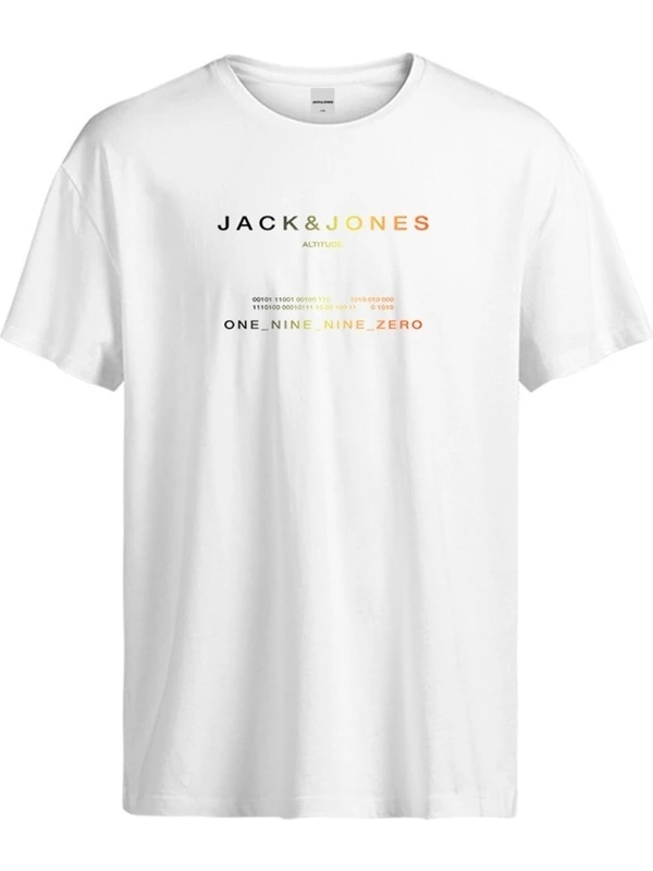 Jack&jones Riot Erkek Beyaz Bisiklet Yaka Tişört