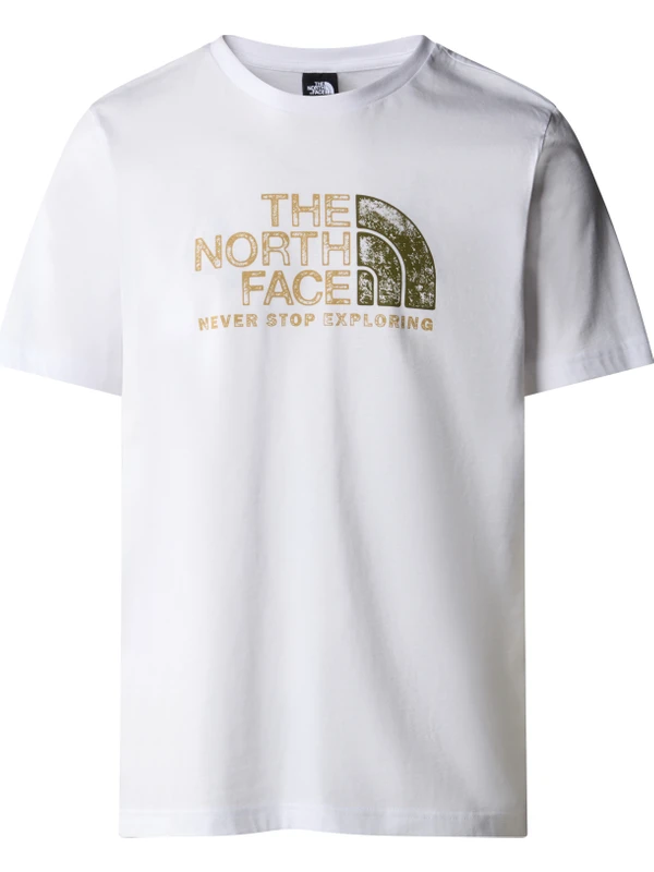 The North Face M S/s Rust 2 Tee Erkek Beyaz Tshirt NF0A87NWFN41