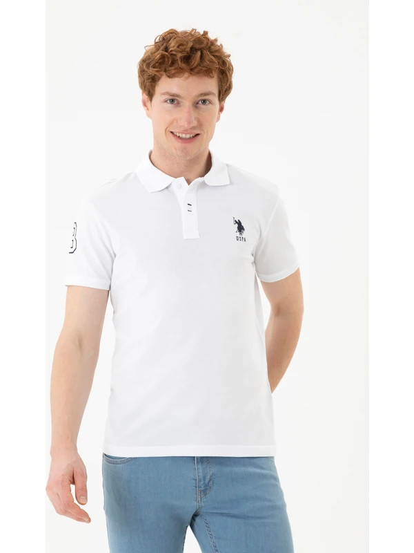 U.S. Polo Assn. Erkek Beyaz Tişört Basic 50284633-VR013