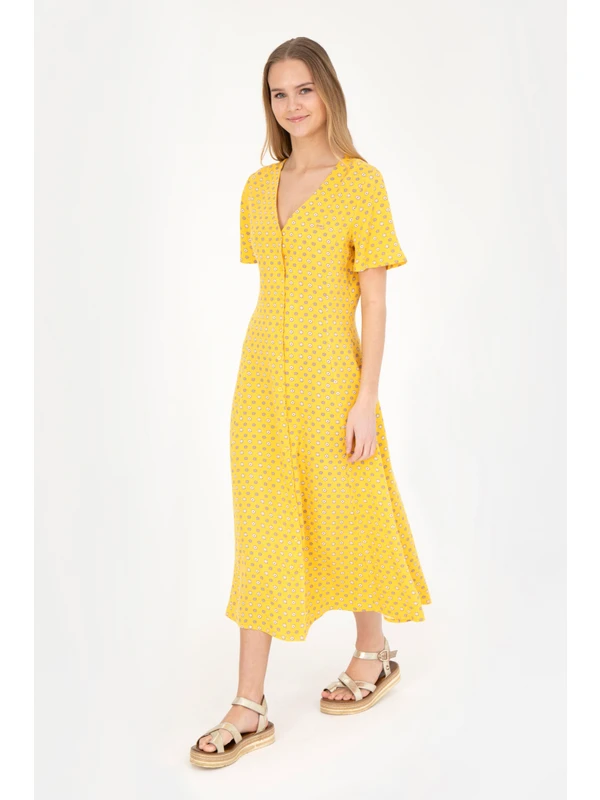 U.S. Polo Assn. Kadın Sarı Elbise (Dokuma) 50289211-VR044