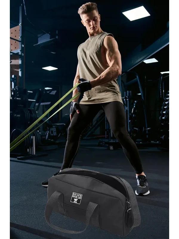 Woys Bags Orijinal Unisex 2 Bölmeli Önü Fermuarlı Uzun Askılı Geniş Hacimli Seyahat Gym Fitness Spor Çantası