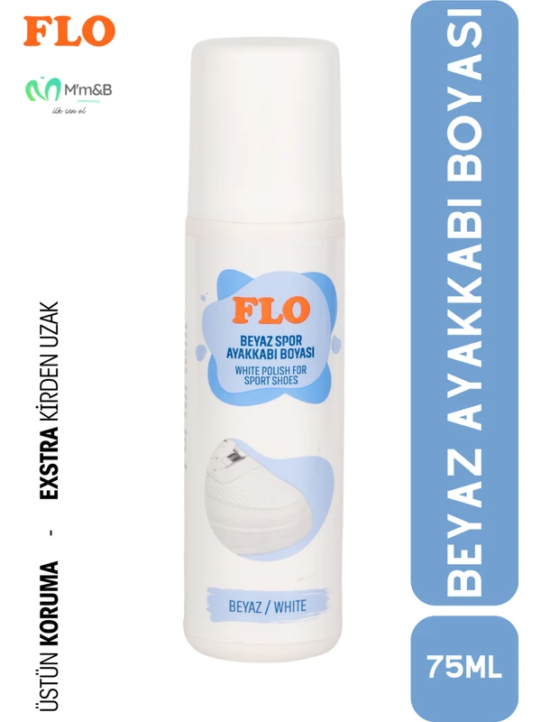 Flo Beyaz Ayakkabı Boyası 75 ml / Beyaz Spor Ayakkabı Boyası/  Beyaz Deri Ayakkabı Taban Boya