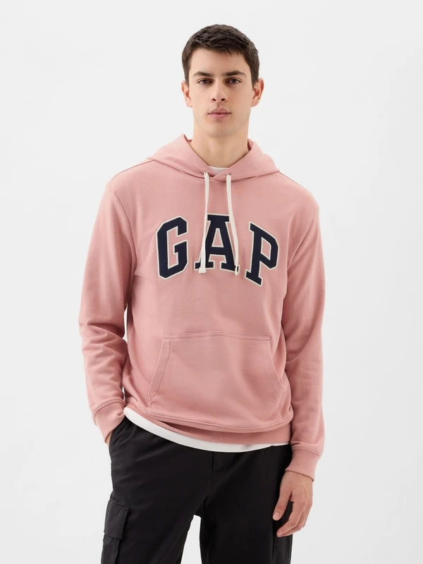 Gap Erkek Pembe Gap Logo Fransız Havlu Kumaş Sweatshirt